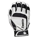 Franklin Sports MLB Youth Shok-Sorb Neo Batting Gloves, White/Black, Large