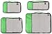 Amazon Essentials 4-Piece Packing Cubes Travel Accessories Set, Luggage Organizer with Double Zipper, Mesh Top, 100% Polyester, Small/Medium/Large/Slim, Green (Previously Amazon Basics)