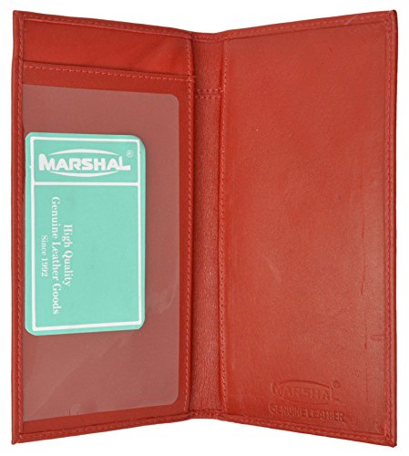 Brand New Hand Crafted Genuine Soft Leather Checkbook Cover simple (Premium Red)