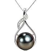 NONNYL Gifts for Women Wife-Tahitian-Black-Pearl-Necklace-Gift for Wife Wedding Birthday Anniversary Jewelry-Mom Girlfriend Her Mothers Day Gifts for Mom Women Valentines Christmas Day