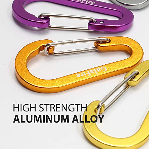 10PCS Carabiners Clip Small 2 3/8 inch 6cm Aluminum Not for Climbing Caribeaners Bulk Flat Gourd Shape Keyring Mini D Ring Keychain Carabiner for Camping Backpack Hiking Fishing Accessories (10 PCS) - Thumbnail 4