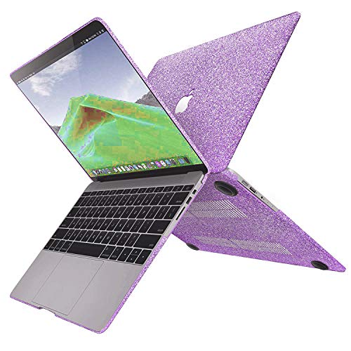 MacBook Air 13 inch Case,Anban Glitter Bling Smooth Protective Laptop Shell Slim Snap On Case with Keyboard Cover Compatible MacBook Air 13" (A1369 & A1466),Shining Purple