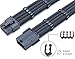 CloverTale Fstop Labs Cable Comb 24 Pieces Set = 24-pin x 4, 8-pin x 12, 6-pin x 8 for 3 mm Cable Gesleeved Black, with Reusable Fastening Cable Ties 10 Pack (Black)