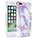 BAISRKE Shiny Rose Gold Marble Design Clear Bumper Matte TPU Soft Rubber Silicone Cover Phone Case Compatible with iPhone 7 Plus iPhone 8 Plus Colorful