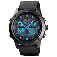 Venhoo Boys Watch Digital Sport Waterproof LED Backlight Electronic Quartz Movement Casual Watch with Analog-Digital Display, Alarm, Stopwatch, Luminous Fashion Wrist Watches for Teenager Boys-Blue