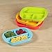 Kinderville Silicone Divided Plates - Green, Orange, Red and Blue (4 Pack)