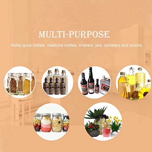 Spice Rack Organizer, Fresh Household 2 Tier Spice Jars Bottle Stand Holder Stainless Steel Kitchen Organizer Storage Kitchen Shelves Rack - Silver - Thumbnail 5