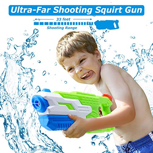 PESUMA Water Guns for Kids, 2 Pack Super Water Blaster Soaker Squirt Guns 800CC 33 Feet Water Gun Summer Swimming Pool Beach Sand Outdoor Water Fighting Play Toys Gifts for 3-12 Year Old Boys Girls