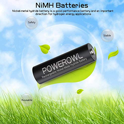 POWEROWL AA AAA Rechargeable Batteries, PreCharged High Capacity
