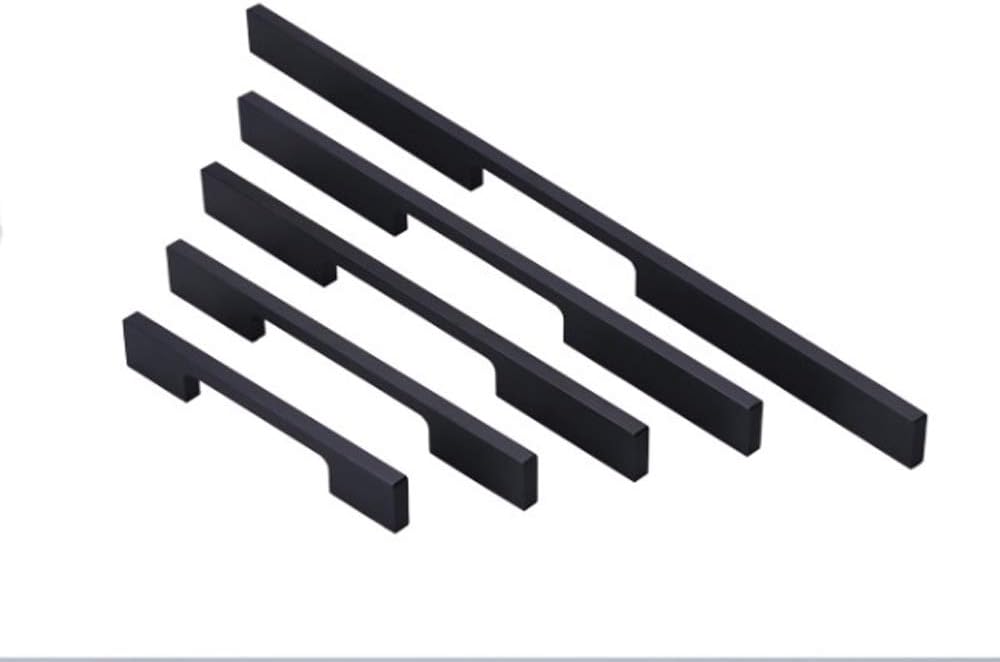 Negro, Length:150mm Hole Center:96mm 4Pcs Gabinete Manija de la Puerta