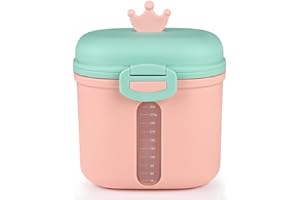 Accmor Baby Formula Dispenser On The Go, Portable Milk Powder Formula Dispenser with Scoop,Formula Containers for Travel Hold 12.7oz/360g Formula, Pink