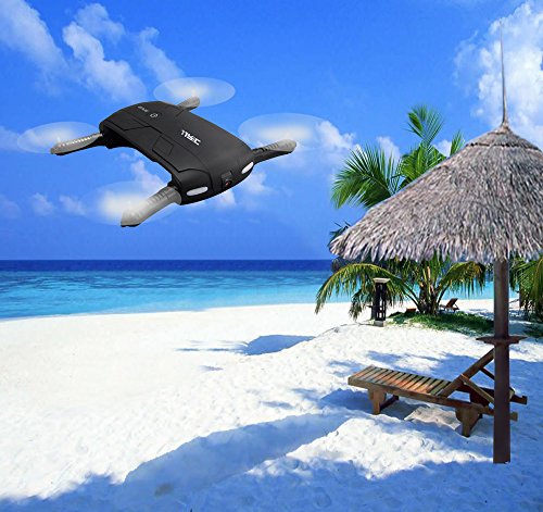 ElementDigital Mini RC Selfie Drone JJRC H37 Elfie Foldable RC Quadcopter 6 Axis Gyro 4CH Channel with WIFI HD Camera Altitude Hold FPV Image Transmission Pocket Travel Selfie Aircraft