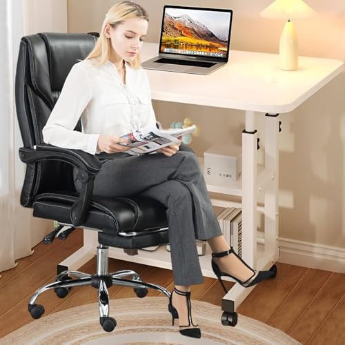 Beauenty Home Office Desk,Computer Desk,Height Adjustable Laptop Table,Portable Small Computer Desk with Rolling Wheel,Modern Side Table for Home Office,Study,Reading(White, 80 * 40 * 60-90cm)