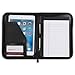 Samsill Leather Trim Business Junior Padfolio/Interview Portfolio with Zippered Closure, 5 Inch x 8 Inch Writing Pad Included, Black