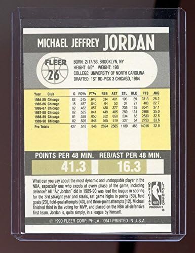 1990 fleer michael jordan number 26