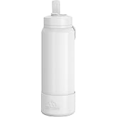 Hydrapeak 26oz Sport Insulated Water Bottle with Straw or Chug Lid, Leak & Spill Proof, Keeps Drinks Cold for 24 Hours, Hot for 12 Hours, Premium Stainless Steel Water Bottles (26oz, White)