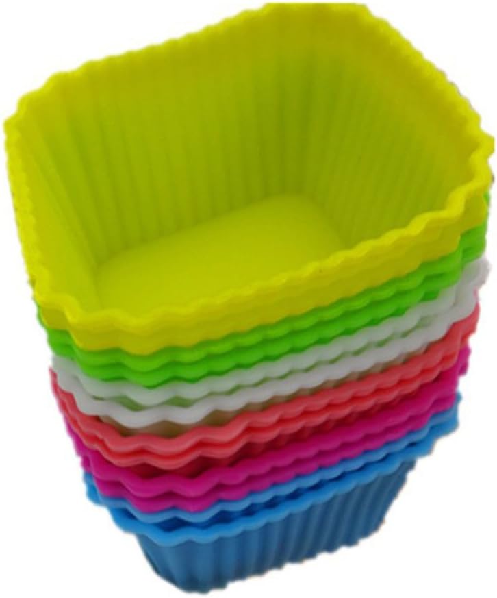 Silicone Baking Cups and Cupcake Liners-12pcs (Square)