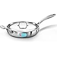 Hawkins Pro 26 cm Frying Pan, Triply Stainless Steel Fry Pan with Stainless Steel Handle and Stainless Steel Lid, Silver (PSF26S)