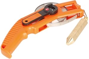 SINJEE Oil Tank Gauging Tape,Oil Tank Measuring Stick Stainless Steel Ruler w/Laser Engraving Tape,Depth Explosion Proof Tape Fuel Measuring Stick with Brass Plumb Bobs in Metric Inch Tape (15M-49FT)