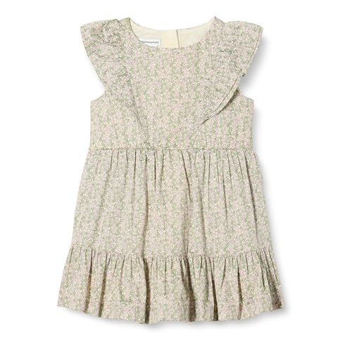 Amazon Essentials Vestido tejido con volantes Niña, Marfil Posey Floral, 4 años