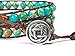 Celtic Knot Bracelet Leather Wrap with Mixed Beads Synthetic-Turquoise and Synthetic-Jasper (Silver-Tone Button)