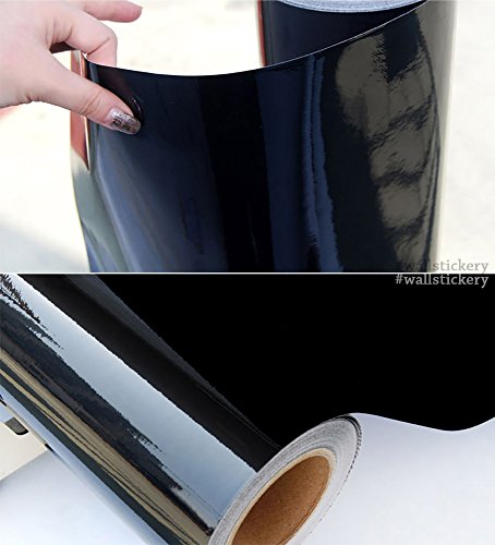 Wallstickery Marble Contact Paper for countertop Black Wallpaper Wide roll self Adhesive Wall Stickers Peel Stick Pattern Decorative cabinets (3.28ft x 19.69 ft, Black)