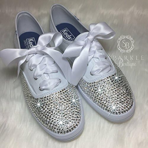 Women's Swarovski Wedding Keds Custom with Crystals for the Bride - Quinceañera - Prom Shoes By SparkleBoutique2U