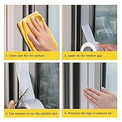 fowong Window Weather Stripping Tape, White Window