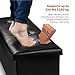 Sable 43'' Folding Storage Ottoman Bench, Faux Leather Footrest Seat Bench with Highly Elastic Sponge Filling, Black