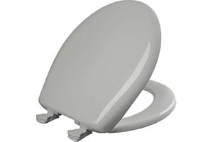Bemis Classic Colors Slow Close Toilet Seat, Easy Clean Hinges and Durable Plastic Seat, Made in USA, Round, Ice Grey