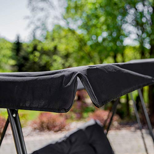 PATIO Hollywoodschaukel klein Balkon Tora Sitzfläche 138 cm mit Auflagen verstellbares Sonnendach bis 250 kg belastbar anthrazit – Bild 8