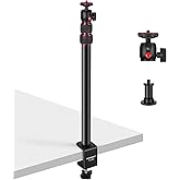 NEEWER Extendable Camera Desk Mount with Ball Head, 17"-40" Adjustable Table Light Stand with 1/4" Screw & C Clamp for DSLR C