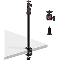 NEEWER Extendable Camera Desk Mount with Ball Head, 17"-40" Adjustable Table Light Stand with 1/4" Screw & C Clamp for DSLR C