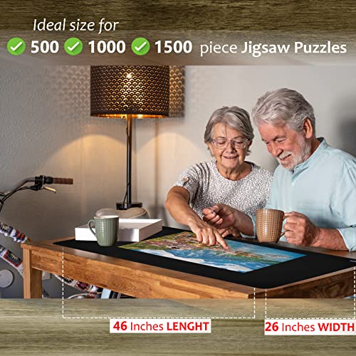 Jigsaw Puzzle Mat Roll Up Saver Pad 46” x 26” Portable Up to 1500