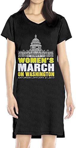 Womens March On Washington 2017 Ladies Short Sleeve V Neck Casual T-shirt Dress Skirts