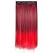 Ecvtop 24 Inch 60cm Straight 3/4 Full Head Synthetic Hair Extensions Clip On/in Hairpieces 5 Clips (Reddish brown to red)