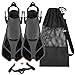 Oumers Snorkel Fins, Travel Size Adjustable Strap Diving Flippers with Mesh Bag and Extra Buckle Connector for Men Women Snorkeling Diving Swimming