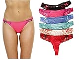 Just Intimates 6P-12146-XL Thongs/Panties For Women (Pack Of 6)