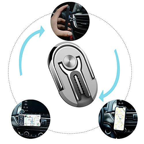 LuckyKilig Multipurpose Mobile Phone Bracket Holder Stand, Phone Ring Holder, 360 Degree Rotation Cellphone Mount, Multiple-Angle Car Phone Mount for Car Home Gray