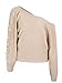 Simplee Women's Casual Loose Sexy Off Shoulder Lace Up Knitted Pullover Sweater