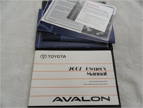 2007 TOYOTA AVALON OWNERS MANUAL PDF