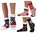 Gilbins Winter-Weight Thermal Fleece-Lined Cozy Christmas Holiday Sherpa Lined Slipper Socks, 3 Pair Pack