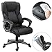 YAMASORO Leather Office Chair High Back Computer Gaming Desk Chair Executive Ergonomic Lumbar Support Black