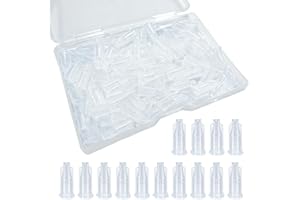 RHUI 100 Pack Luer Lock Syringe Caps for Luer Slip Lock Tip Leak-Free Dispensing-transparent