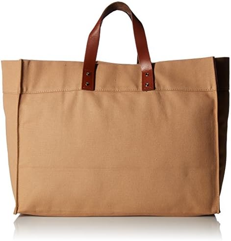 Rhombus Canvas Manhattan Tote Bag, Khakhi, One Size