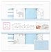 SwaddleDesigns Cotton Muslin Swaddle Blankets, Set of 4, Pastel Blue Elephant Starshine