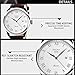 Mens Quartz Watch, Amuda Analog Leather Wrist Watch for Men,Roman Numeral Business Casual Fashion Leather Watches with Classic Calendar Date Window, 30M Waterproof Water Resistant and PU Leather Watch