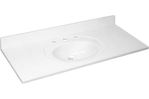 49 Inch Cultured Marble Vanity Top with Backsplash, Improved Package, White – Design House, 586388