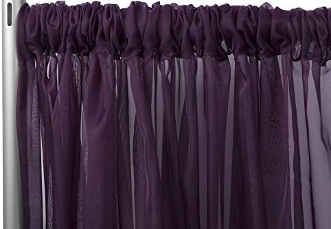 Sheer Voile 10ft H x 118" W drape/backdrop - Plum