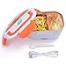 Yescom 1.5L Heated Electric Lunch Box 12V 24V 110V Car Truck Food Warmer Food Grade 304 Stainless Steel Container Portable Lunch Heater with Bag Orange